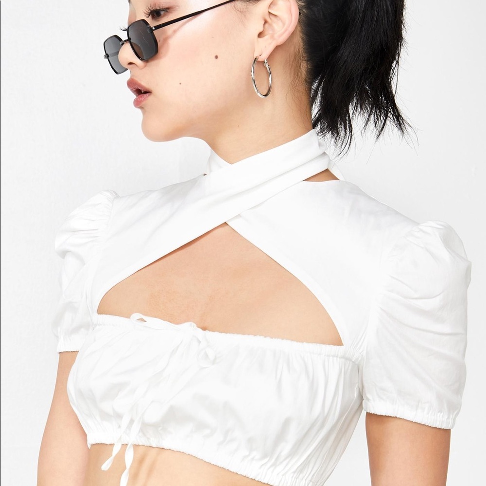 I.am.gia white pandora crop top Sz M